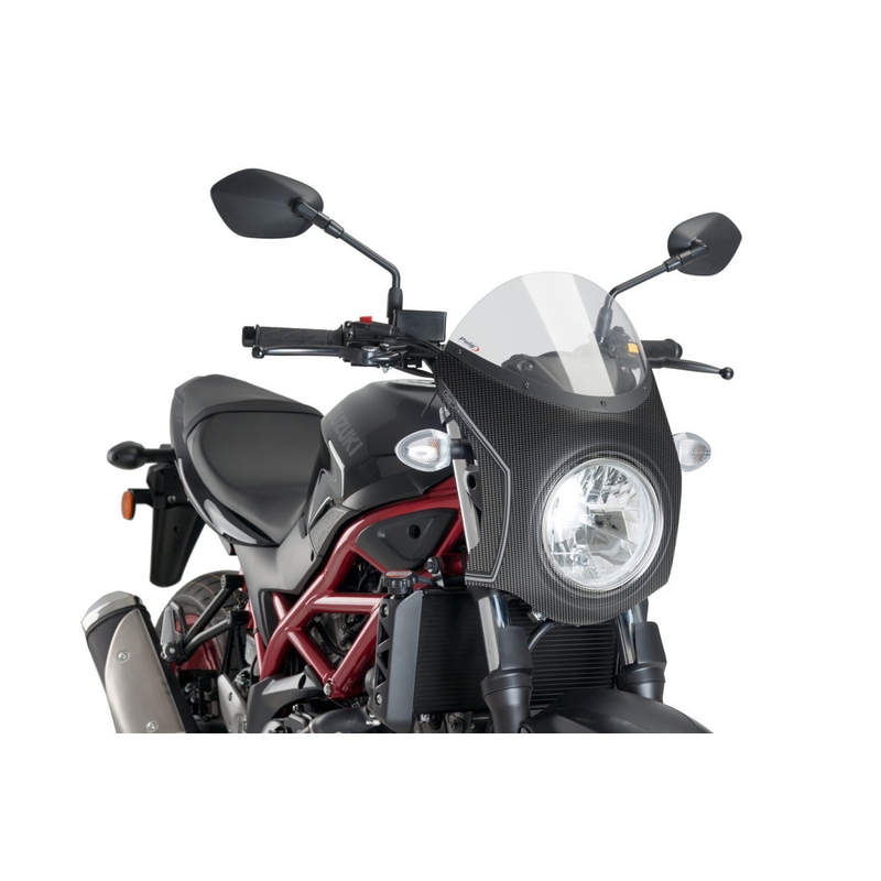 Windshield PUIG RETRO SEMI-FAIRING smoke carbon look