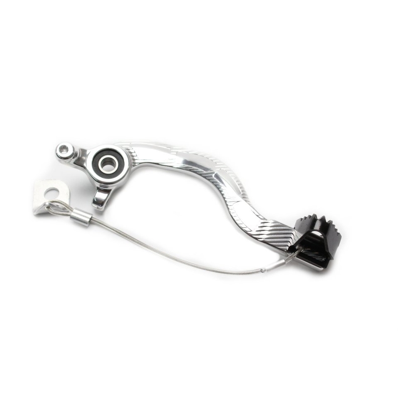 Brake pedal MOTION STUFF silver body, black steel fixed tip Steel Fixed Tip