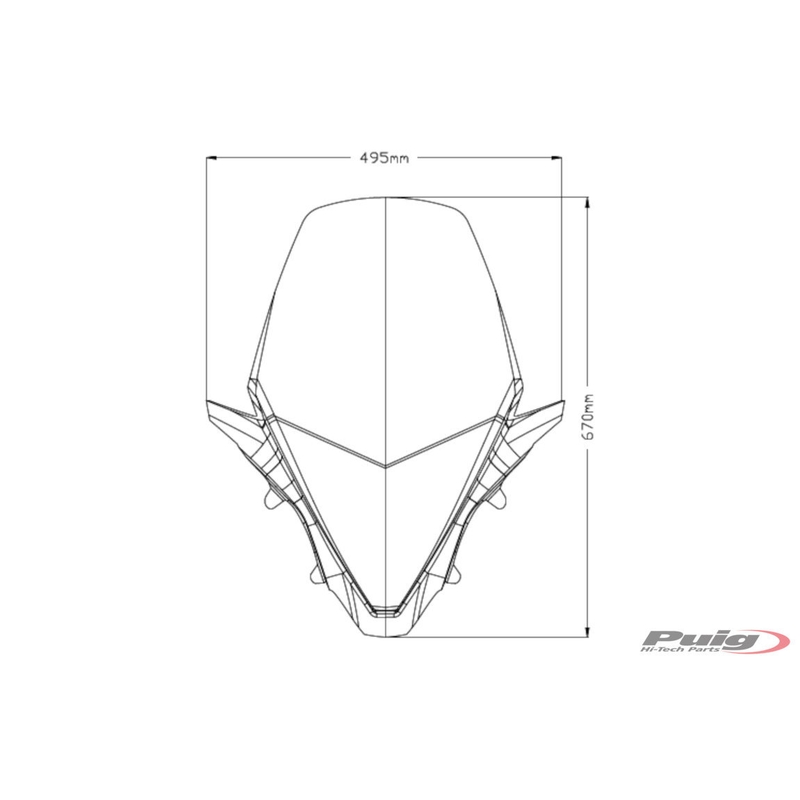 Windshield PUIG V-TECH LINE TOURING áttetsző