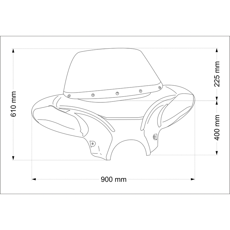 Windshield CUSTOMACCES BATWING smoke részére HARLEY DAVIDSON XL 883 Sportster 2009-2019, HARLEY DAVIDSON XL 883 N Sportster Iron 2009-2020