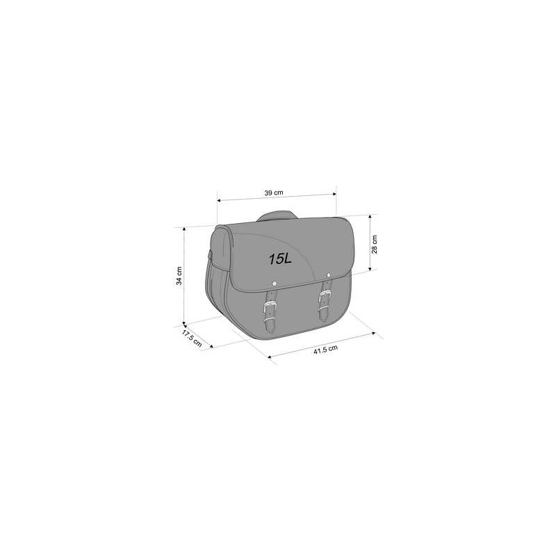 Leather saddlebag CUSTOMACCES SANT LOUIS fekete jobb
