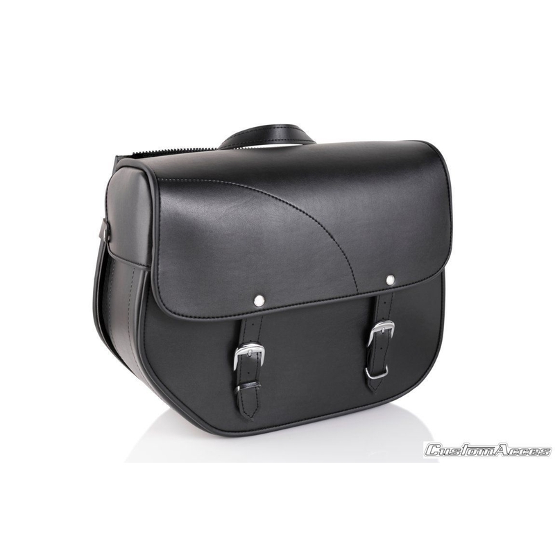 Leather saddlebag CUSTOMACCES SANT LOUIS fekete bal
