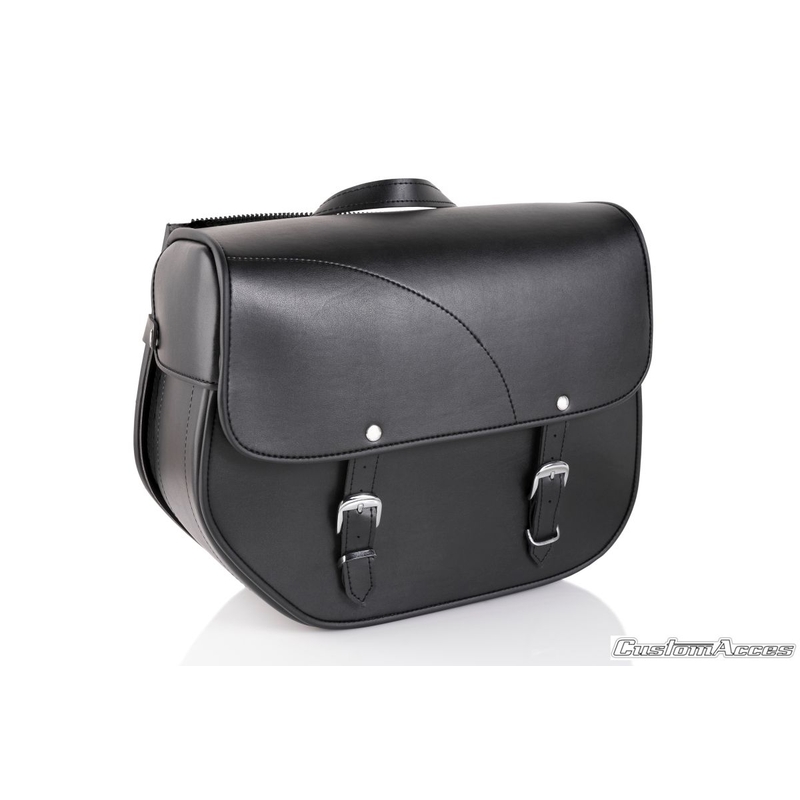 Leather saddlebag CUSTOMACCES SANT LOUIS fekete