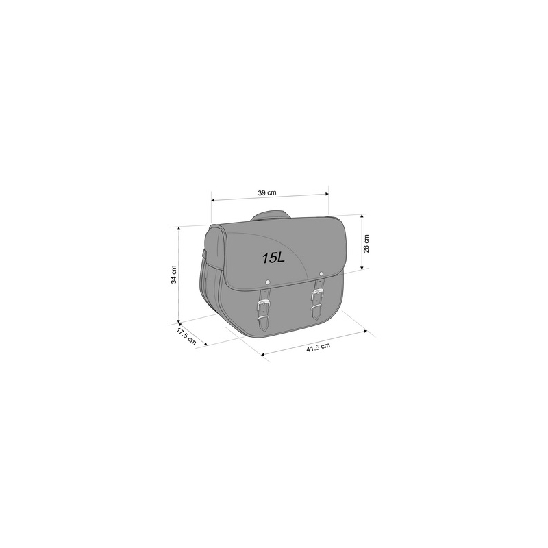 Leather saddlebag CUSTOMACCES SANT LOUIS fekete