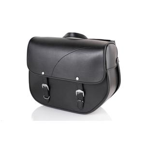 Leather saddlebag CUSTOMACCES SANT LOUIS AP0012N fekete