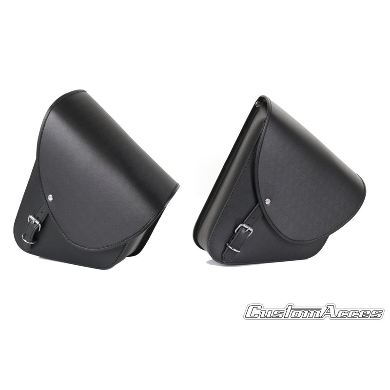 Leather saddlebag CUSTOMACCES BARCELONA fekete pár
