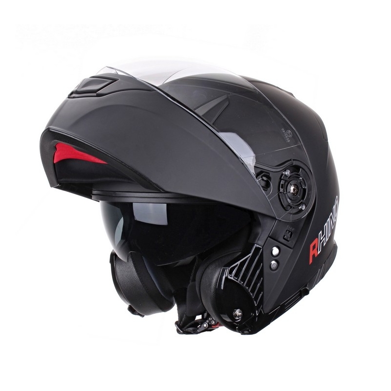 Motoros sisak Flip Rhino Highway Black Matte + Pinlock