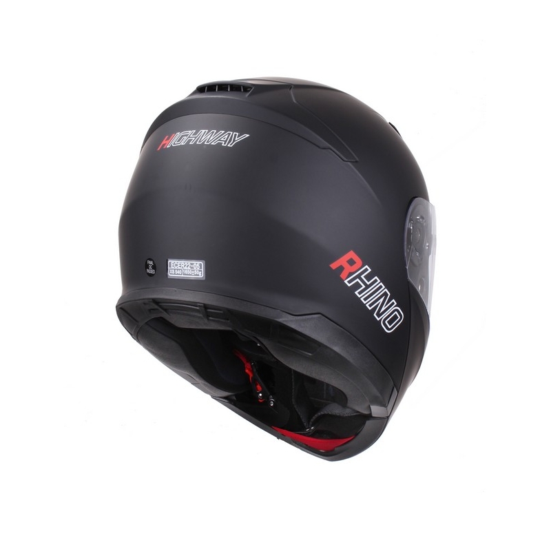 Motoros sisak Flip Rhino Highway Black Matte + Pinlock