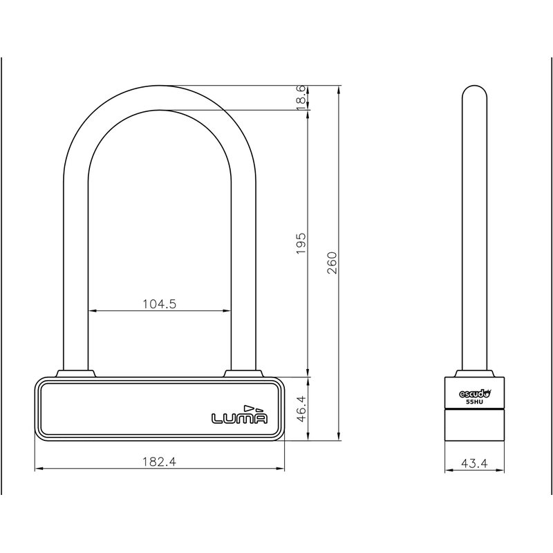 Lock LUMA ESCUDO 55 175x245 fehér