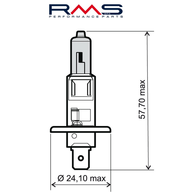 Izzó RMS 12V 55W, H1 fehér