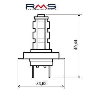 Izzó RMS 246510610 12V 14 Led, H7 kék