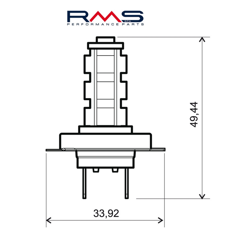 Izzó RMS 12V 14 Led, H7 kék kiárusítás