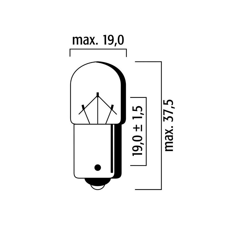 Izzó RMS FLOSSER narancssárga BAU15S T16 12V-10W