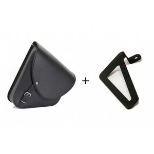 Leather saddlebag CUSTOMACCES BARCELONA APS006N fekete right, with universal support