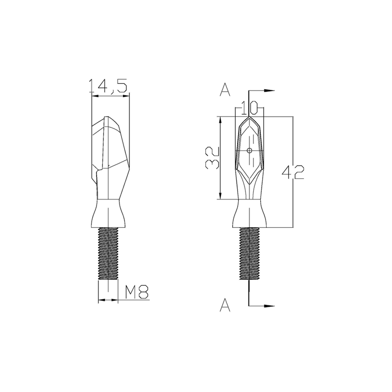 Turn signals PUIG PUTT fekete homologated
