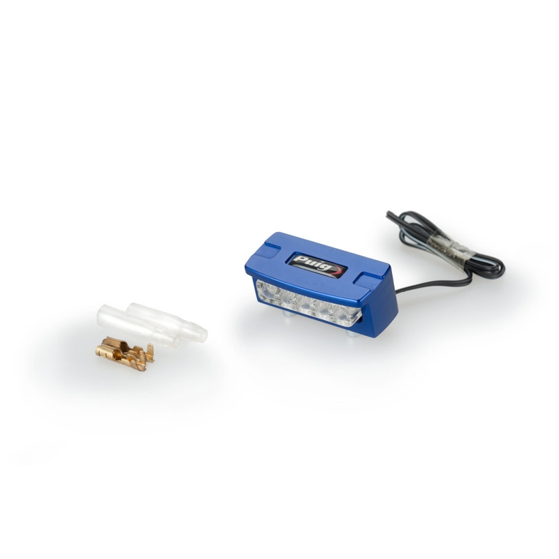 Licence support light PUIG FLASH kék alu with LEDs