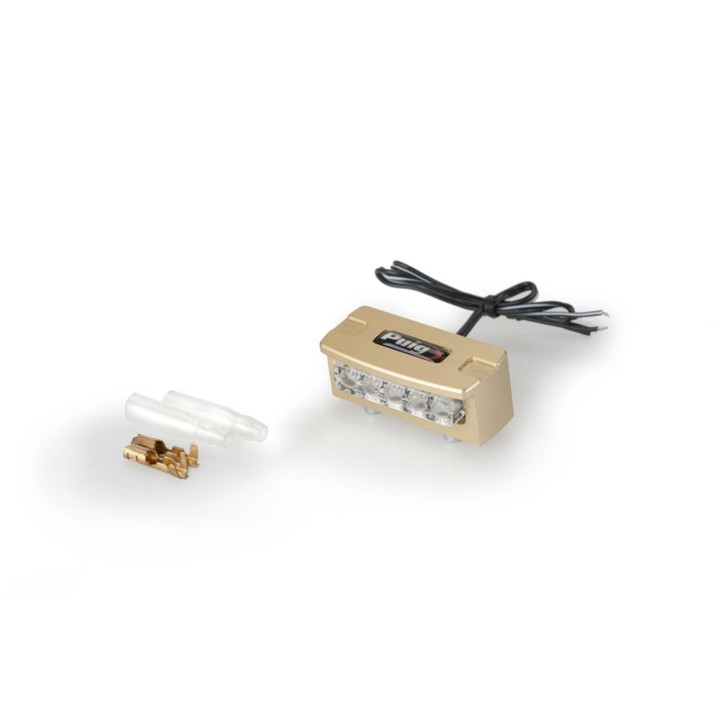 Licence support light PUIG FLASH arany alu with LEDs