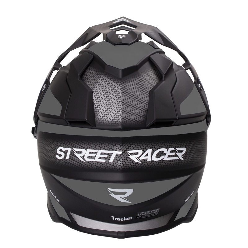 Street Racer Tracker enduro bukósisak fekete-szürke