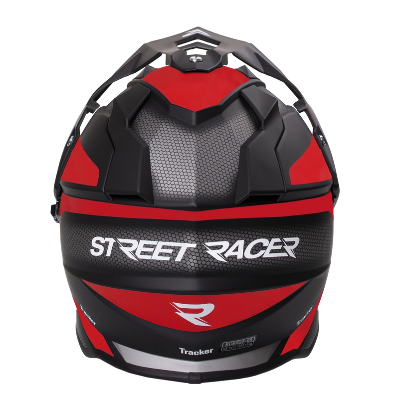 Street Racer Tracker enduro bukósisak fekete-piros