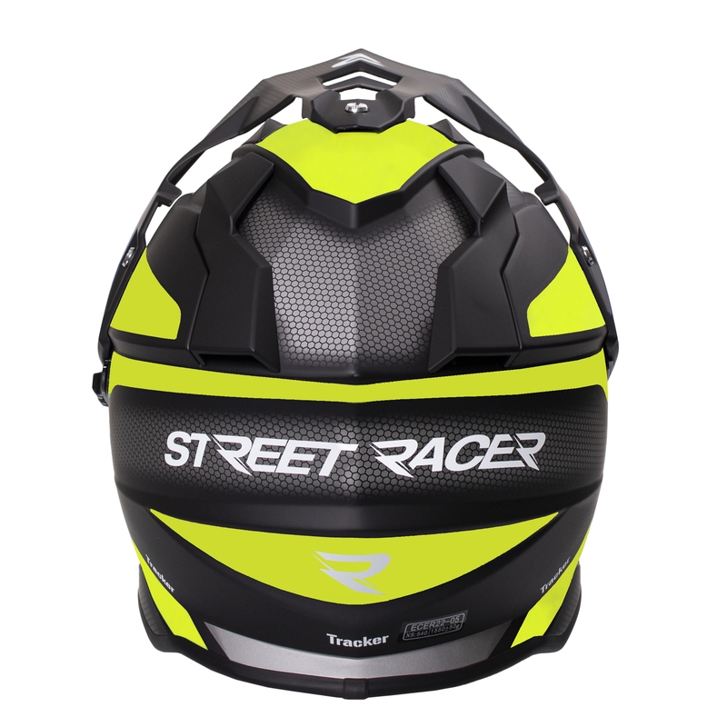 Street Racer Tracker enduro bukósisak fekete-fluo sárga