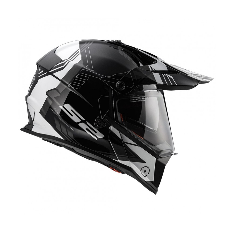 Enduro sisak LS2 MX436 Pioneer Trigger fekete-fehér-titán