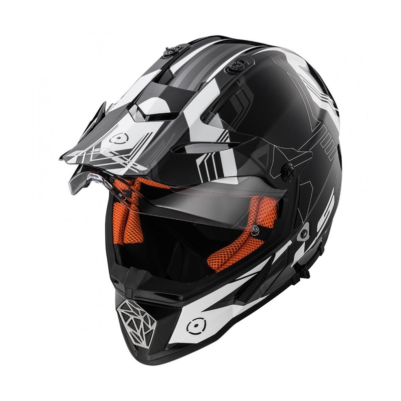 Enduro sisak LS2 MX436 Pioneer Trigger fekete-fehér-titán