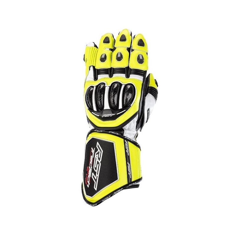Motorkerékpár kesztyű RST Tractech Evo 4 CE fekete-fehér-fluo sárga kiárusítás