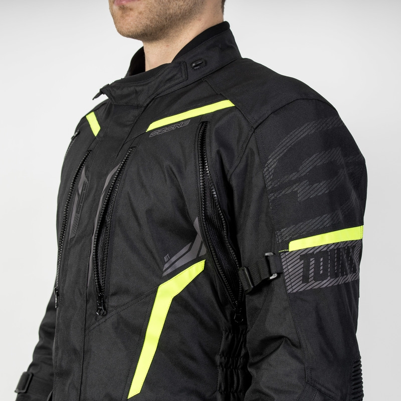 Ozone Tour III motoros kabát fekete-antracit-fluo sárga