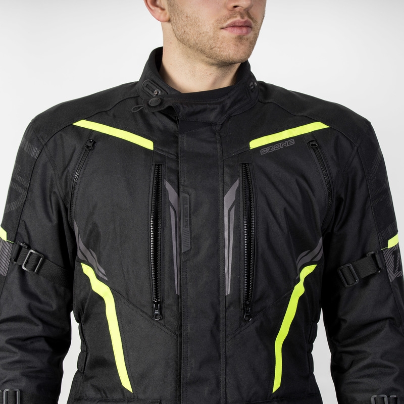 Ozone Tour III motoros kabát fekete-antracit-fluo sárga