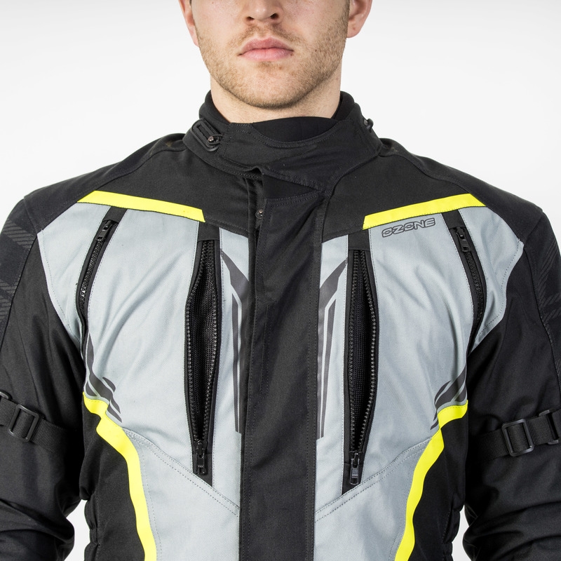 Ozone Tour III motoros kabát fekete-szürke-fluo sárga