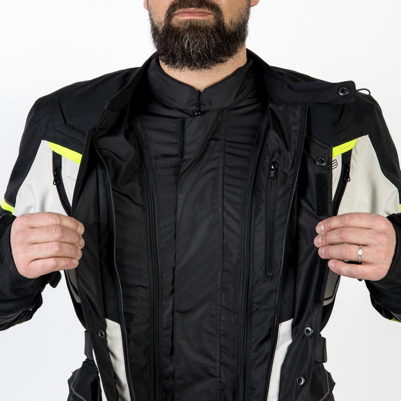 Ozone Sahara motoros kabát fekete-szürke-fluo sárga kiárusítás