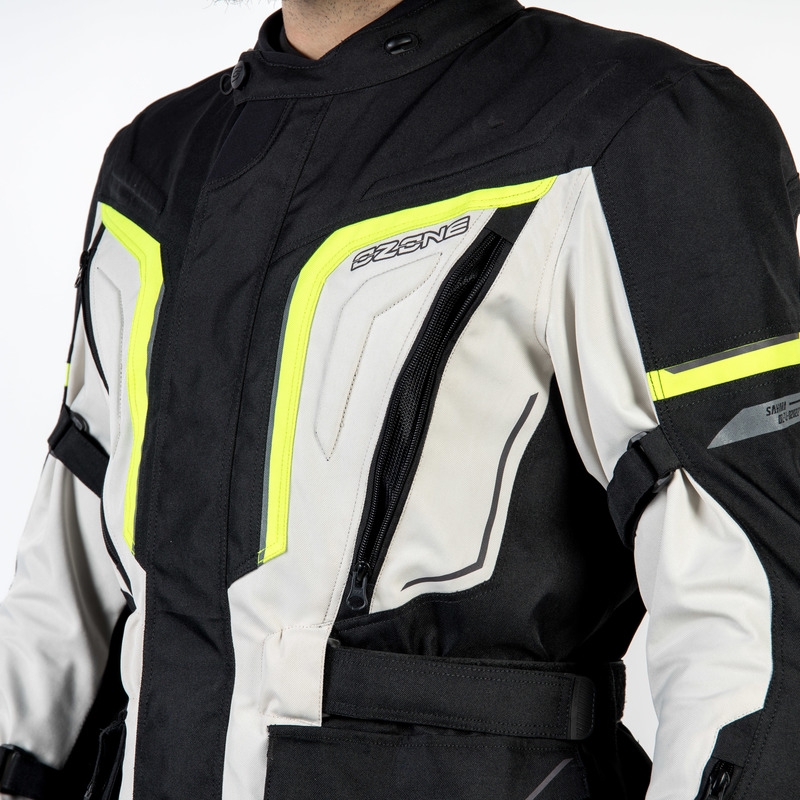 Ozone Sahara motoros kabát fekete-szürke-fluo sárga kiárusítás