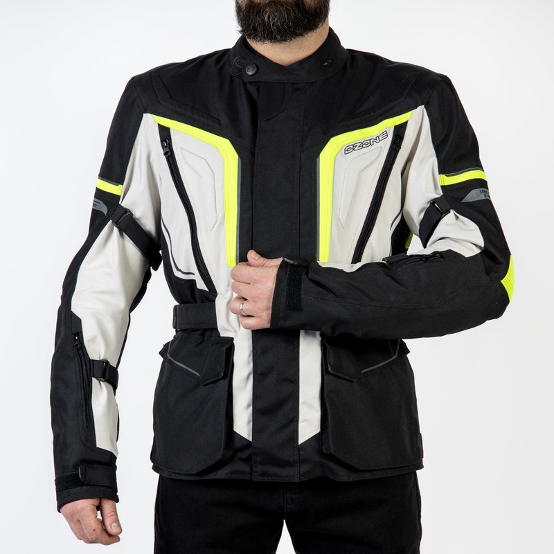 Ozone Sahara motoros kabát fekete-szürke-fluo sárga kiárusítás