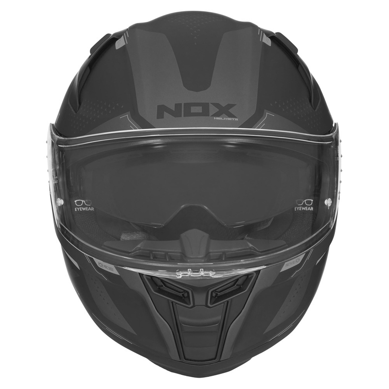 Integrált motorkerékpár sisak NOX N303-S Neo fekete kiárusítás
