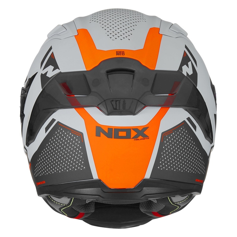 Integrált motorkerékpár sisak NOX N303-S Neo szürke-fluo narancssárga kiárusítás