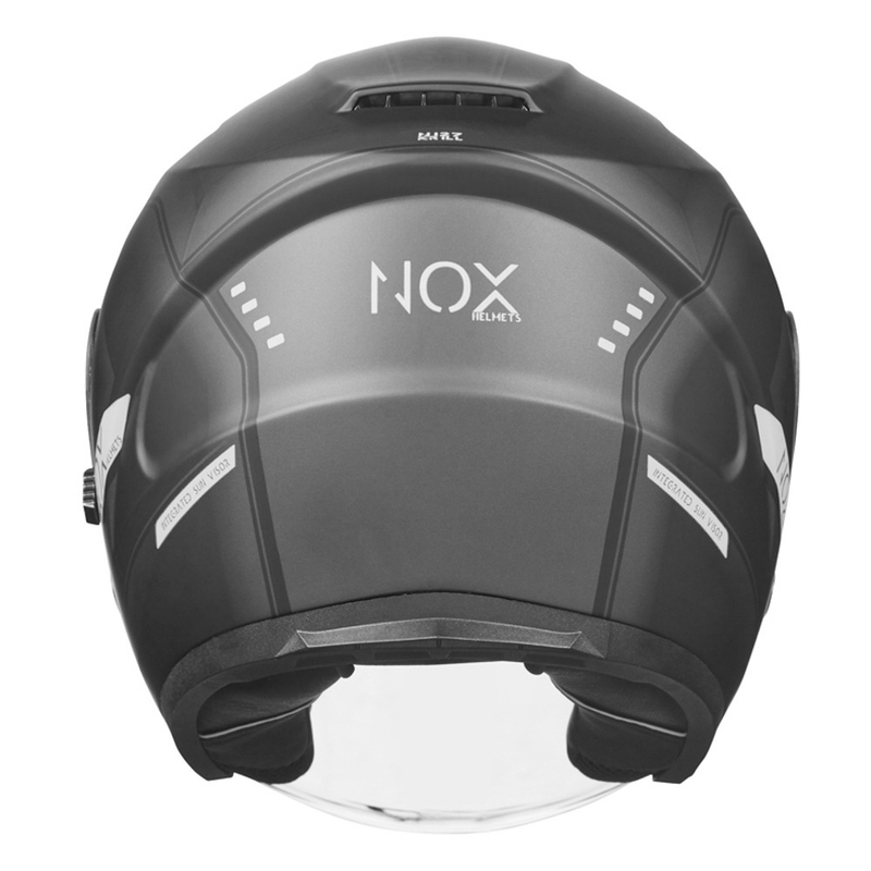 Nyitott sisak a NOX N128 Krill fekete-fehér motorkerékpárhoz