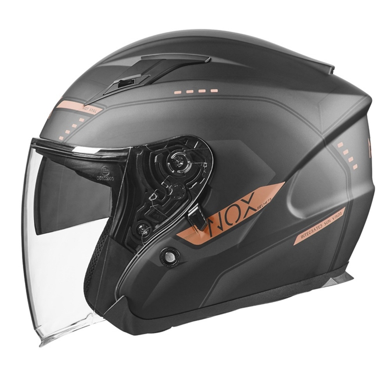 Nyitott sisak NOX N128 Krill fekete bronz motorkerékpárhoz