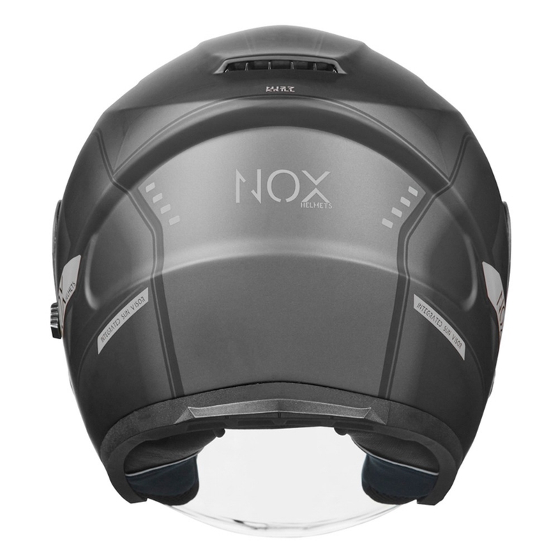 Nyitott sisak NOX N128 Krill fekete-titán motorkerékpárhoz kiárusítás
