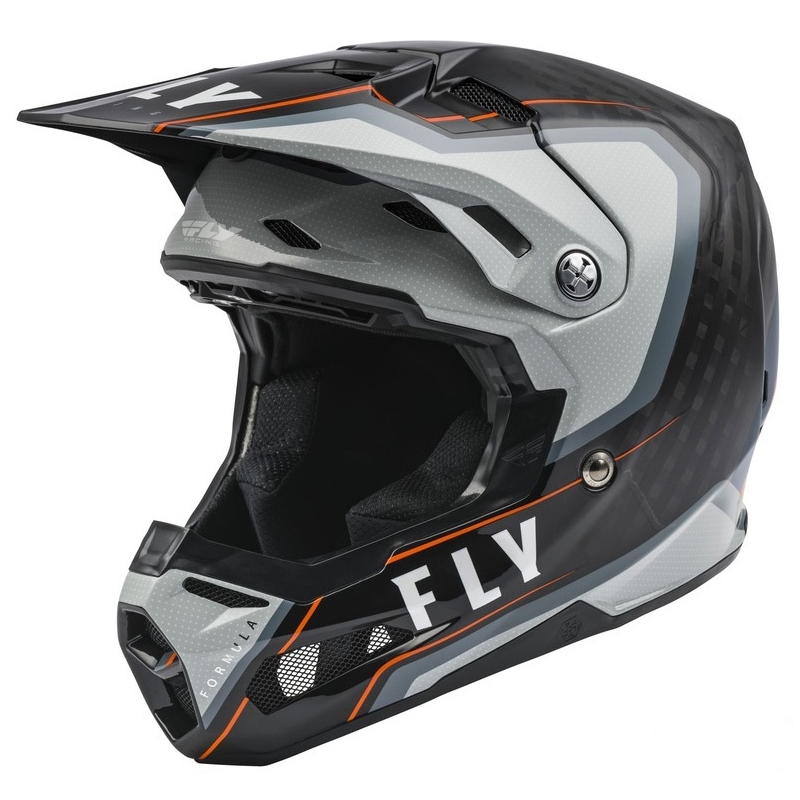 Motocross sisak FLY Racing Formula Carbon Axon fekete-szürke-narancs