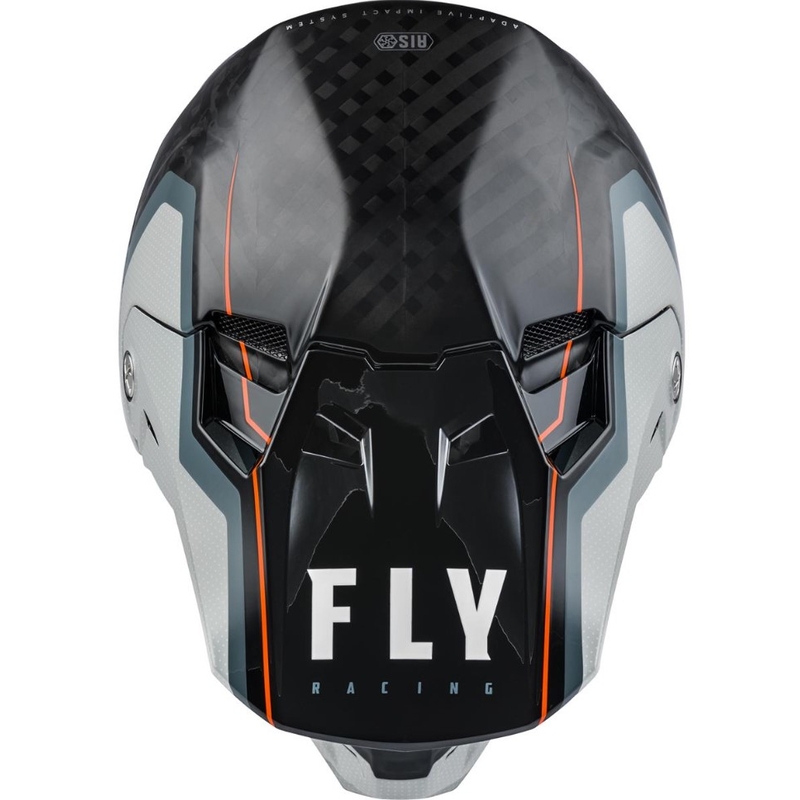 Motocross sisak FLY Racing Formula Carbon Axon fekete-szürke-narancs