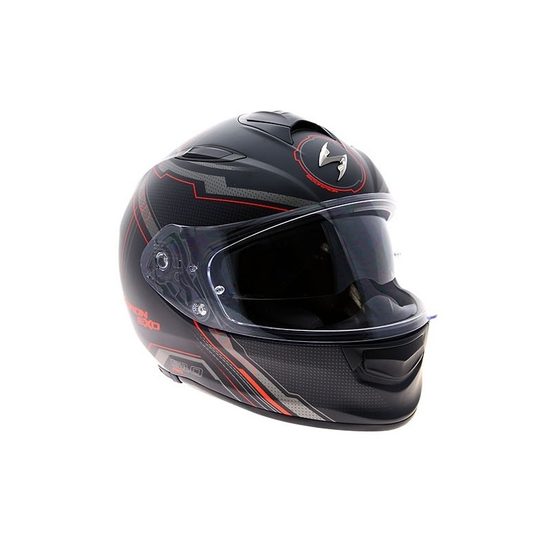 Beépített motoros sisak Scorpion EXO-510 Air Sync fekete matt-piros eladó kiárusítás