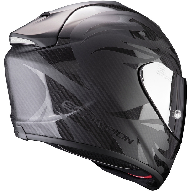 Beépített motoros sisak Scorpion EXO-1400 Carbon Air Obscura fekete