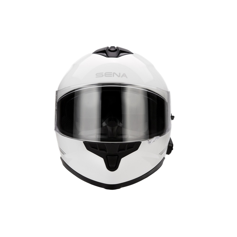 Motorkerékpár sisak SENA Outride headsettel fényes fehér