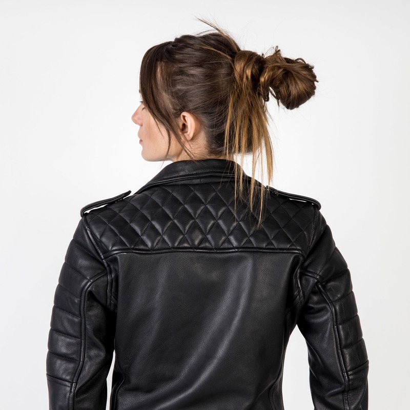 Női kabát motorkerékpárhoz Ózon Ramones Modern fekete kiárusítás