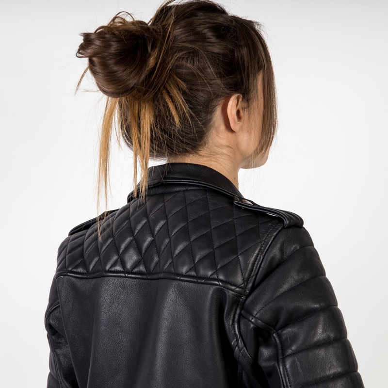Női kabát motorkerékpárhoz Ózon Ramones Modern fekete kiárusítás
