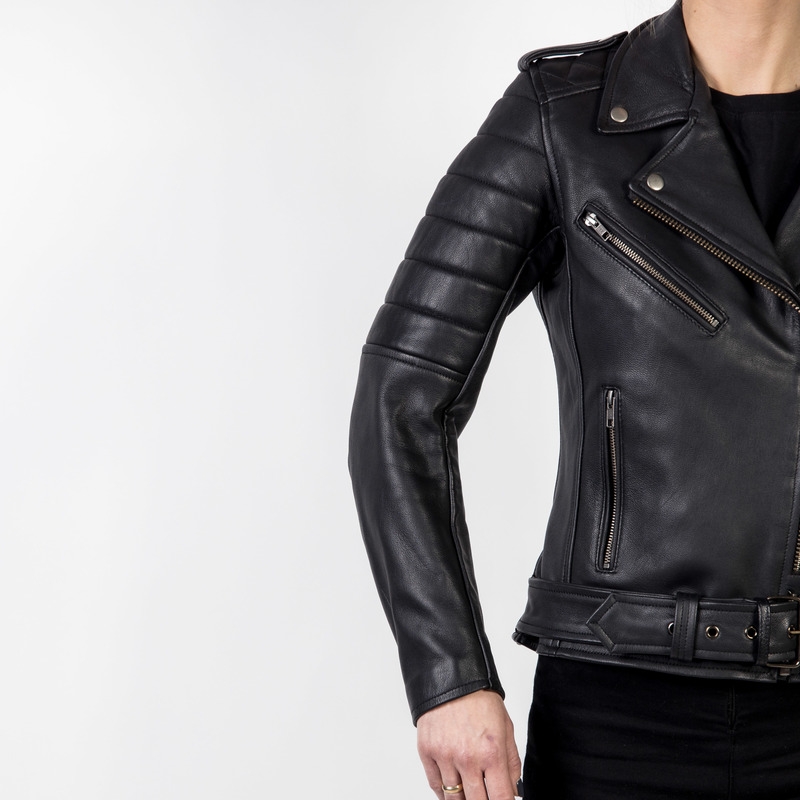 Női kabát motorkerékpárhoz Ózon Ramones Modern fekete kiárusítás