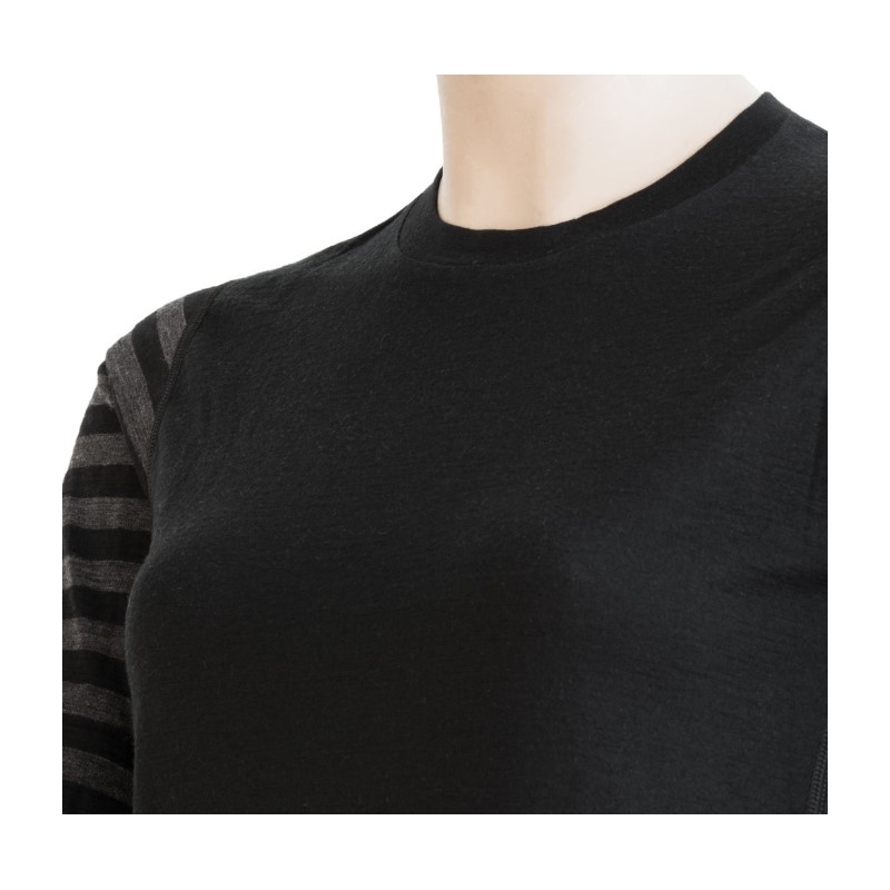Női funkcionális póló Sensor Merino Active black-gray - hosszú ujjú kiárusítás