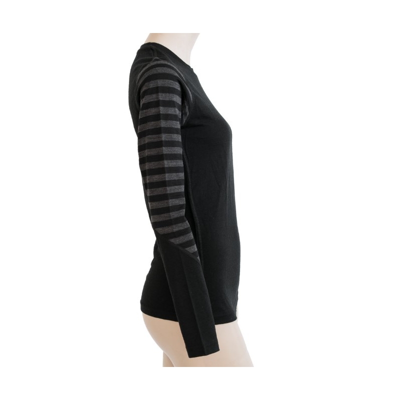 Női funkcionális póló Sensor Merino Active black-gray - hosszú ujjú kiárusítás