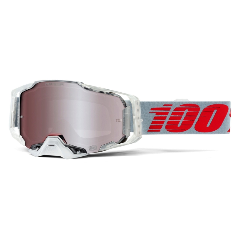100% ARMEGA X-Ray-Hiper motocross szemüveg ezüst plexi