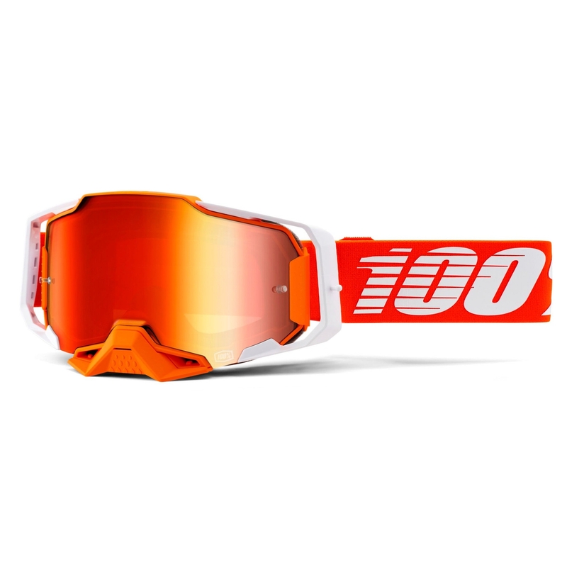 Motocross szemüveg 100% ARMEGA Fejedelmi narancs (tükörvörös plexiüveg) kiárusítás